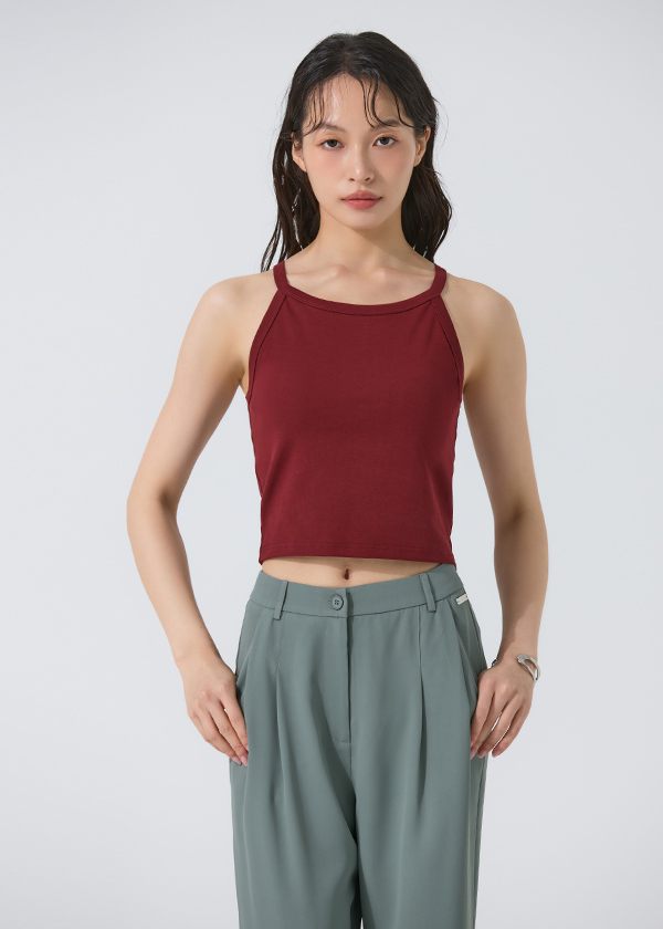 涼感細肩帶削肩Bra Top