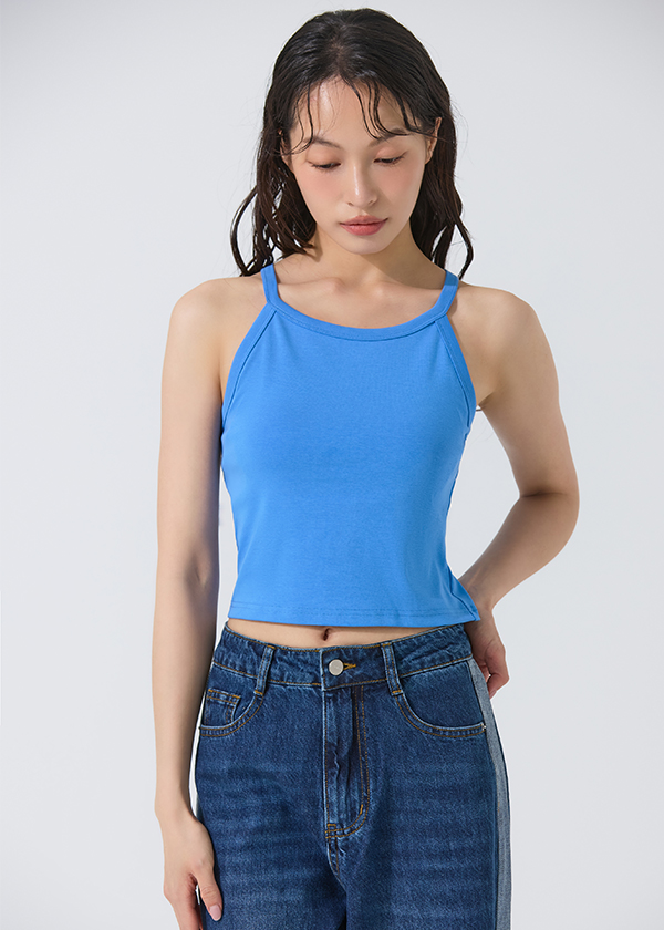 涼感細肩帶削肩Bra Top