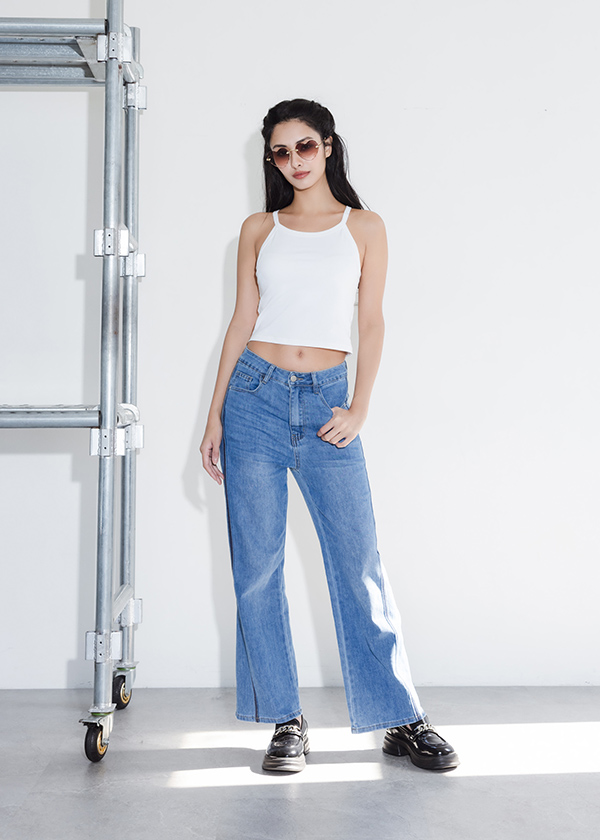 涼感細肩帶削肩Bra Top