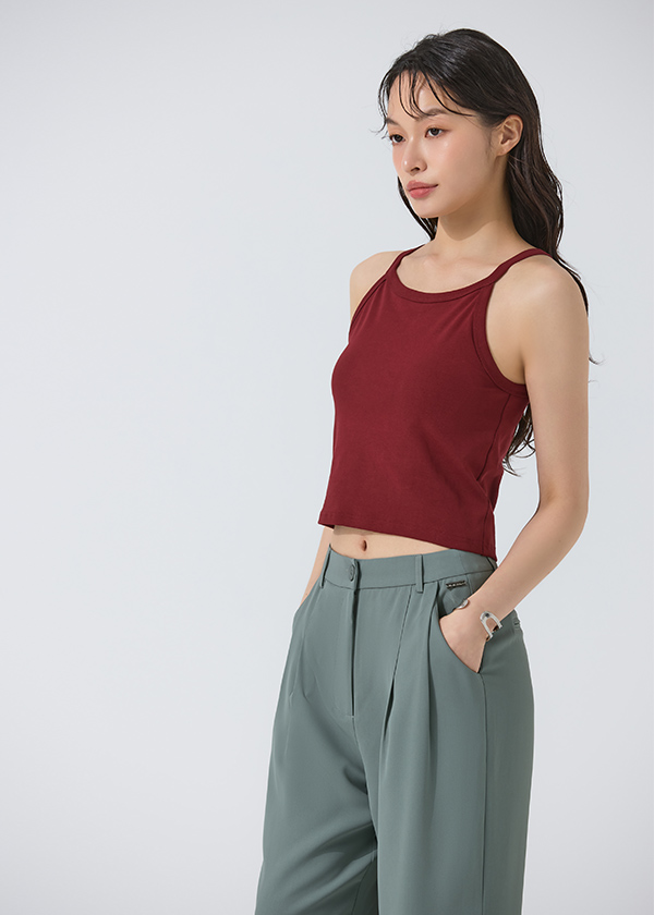 涼感細肩帶削肩Bra Top