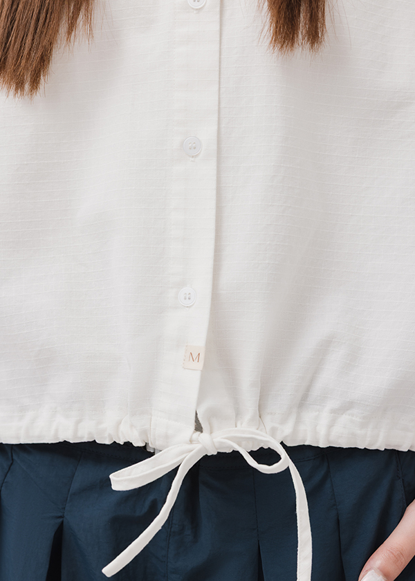 森系列立體格紋抽繩上衣