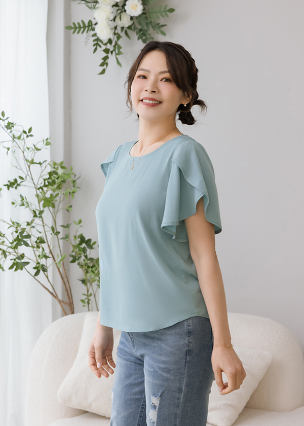 濯波揮羽雪紡翎翎上衣