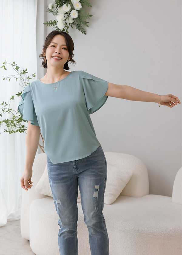 濯波揮羽雪紡翎翎上衣