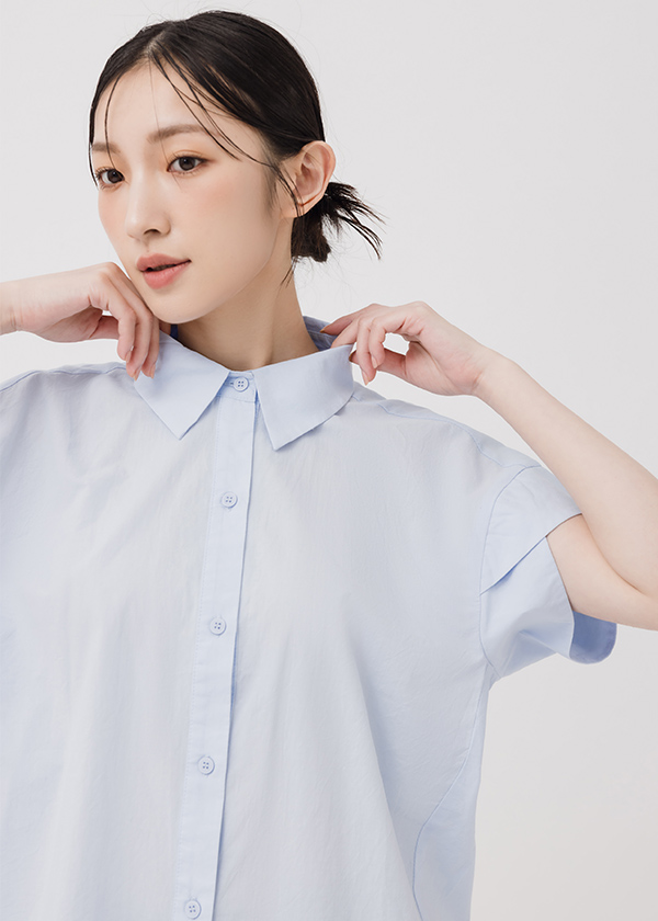 微光純棉造型袖上衣