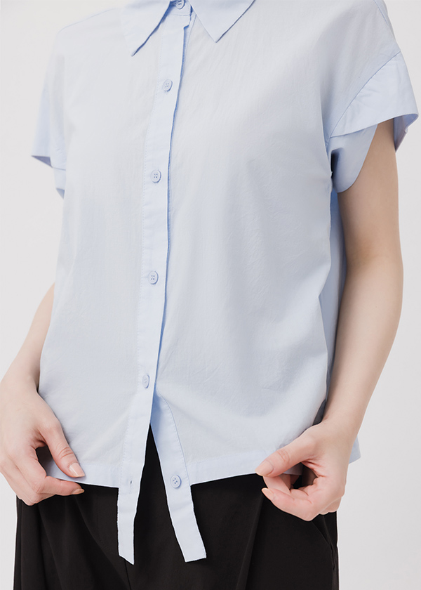 微光純棉造型袖上衣