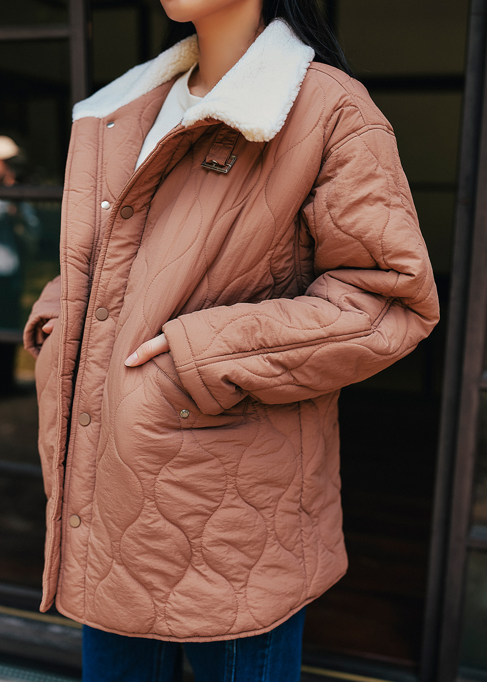 森系列壓紋鋪棉外套