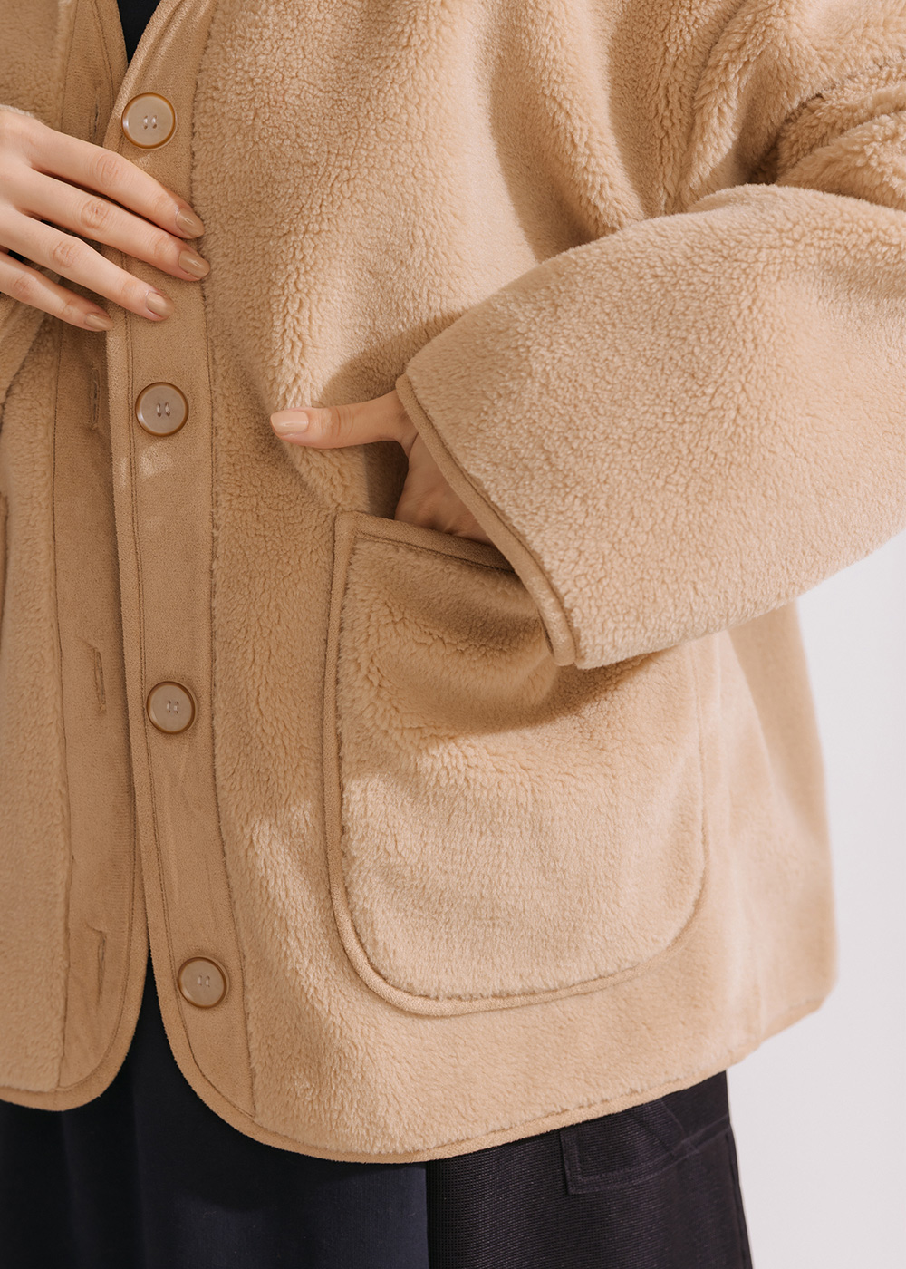 冬日毛絨挺版外套