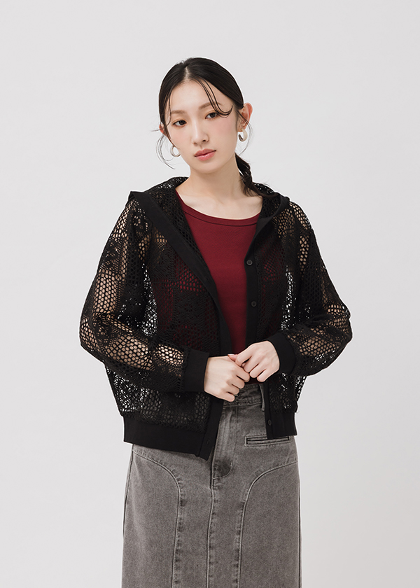 純棉蕾絲質感外套