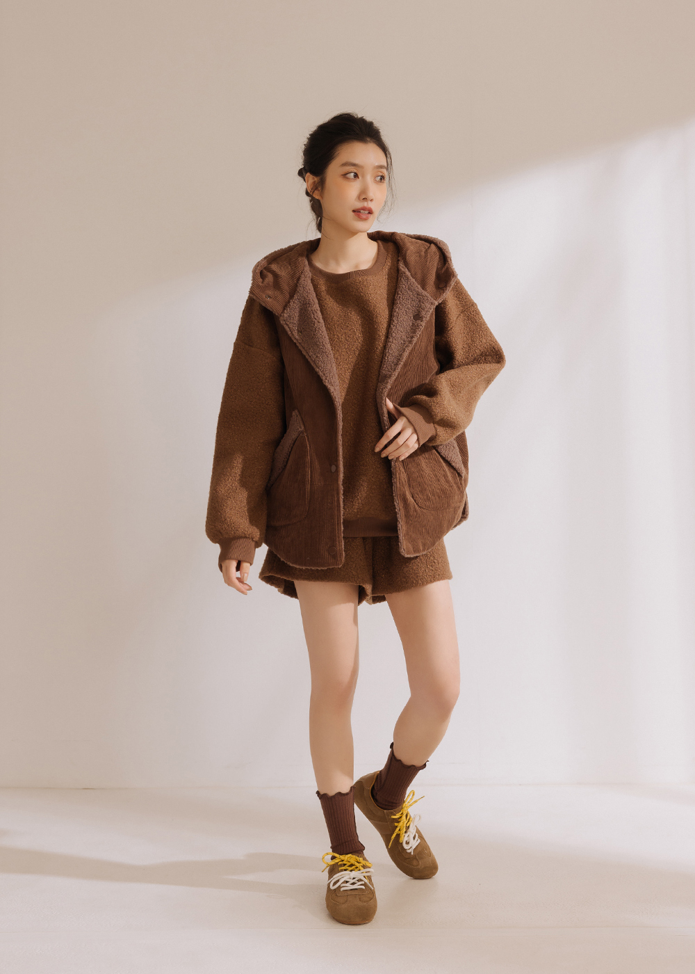 雙面穿燈芯絨毛背心