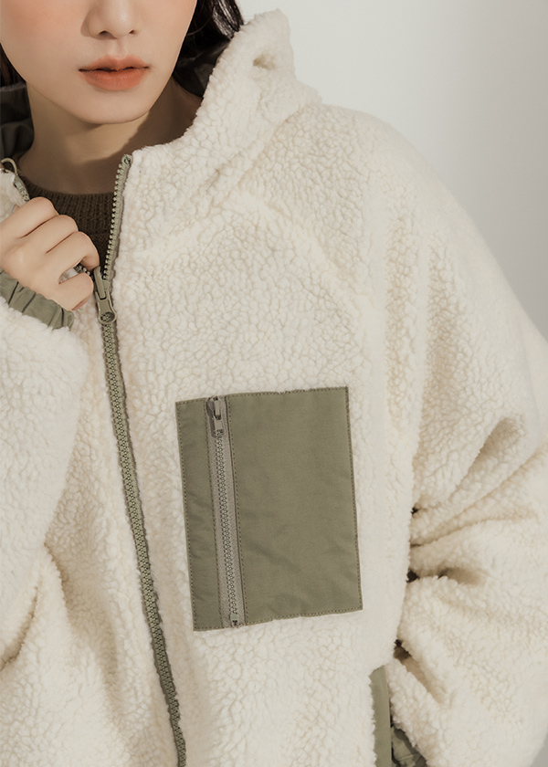 雙面穿QQ毛風衣連帽外套