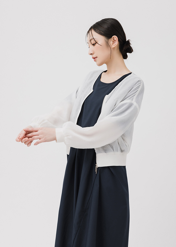 珍珠光澤V領雙拉頭外套