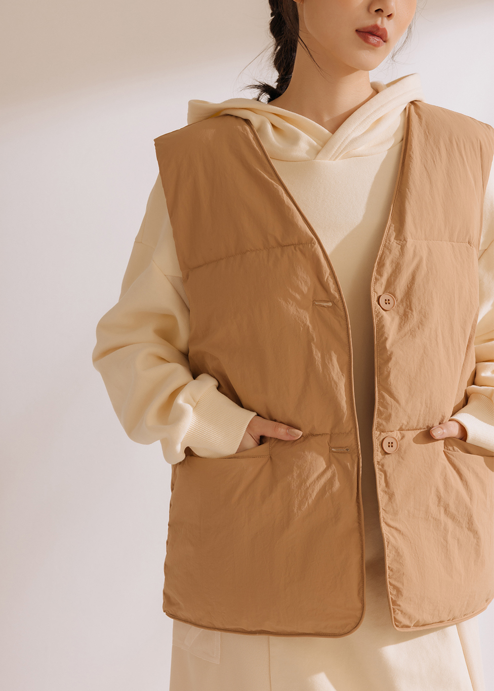 日常搭配羽絨背心