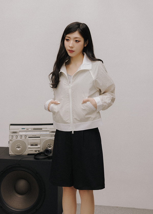 蕾絲點綴防曬外套