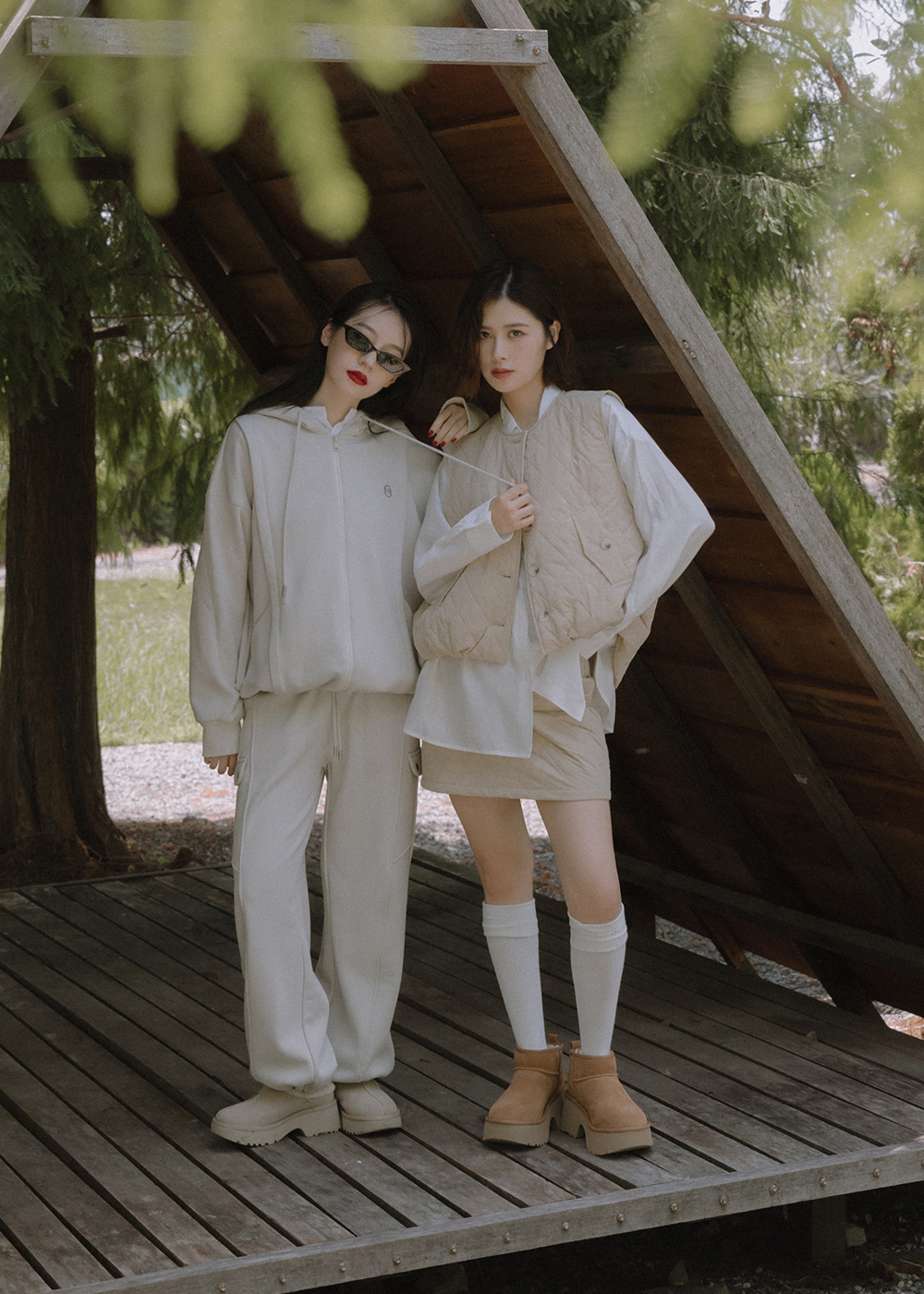 泡泡菱格有型短裙