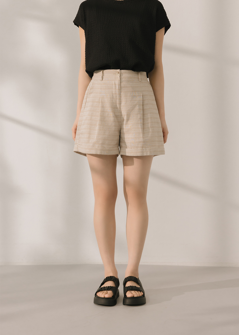 夏日渡假條紋短褲
