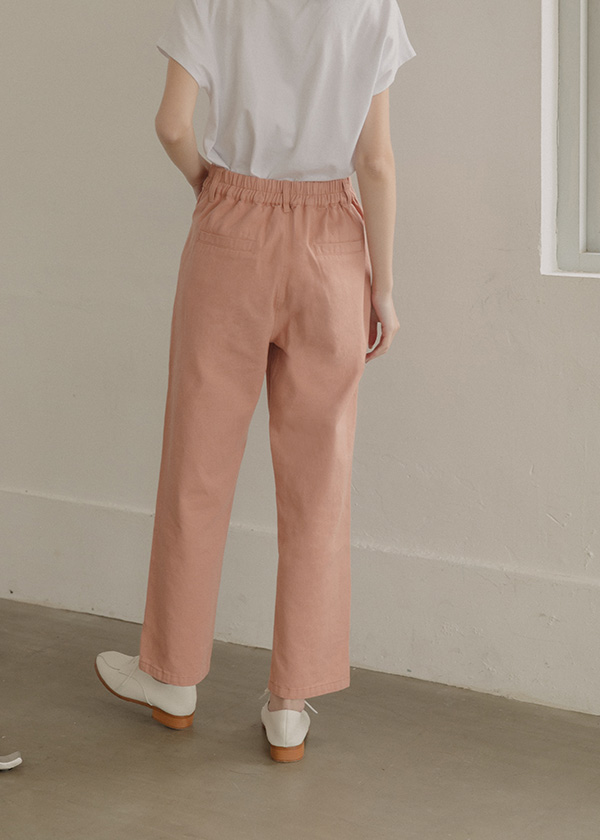 純棉好感水洗直筒九分褲