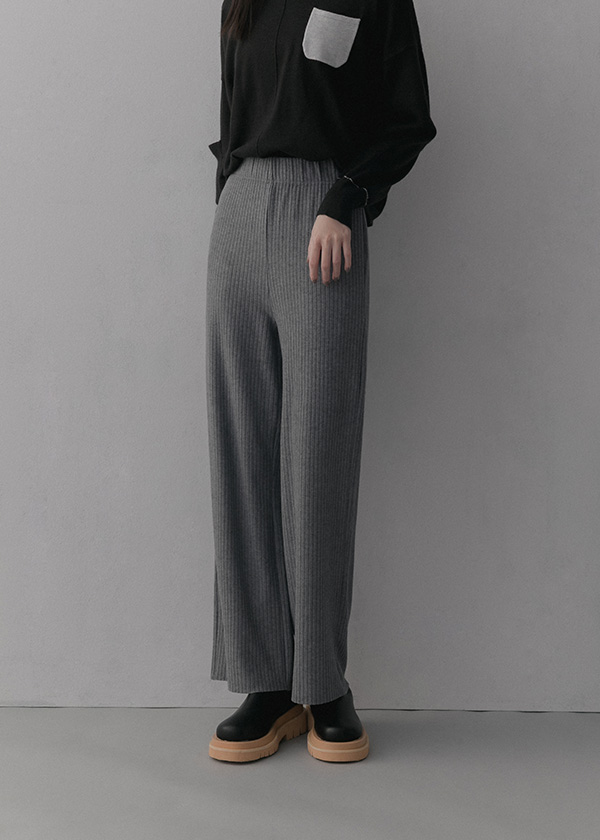 永續發展坑條組織舒適寬褲