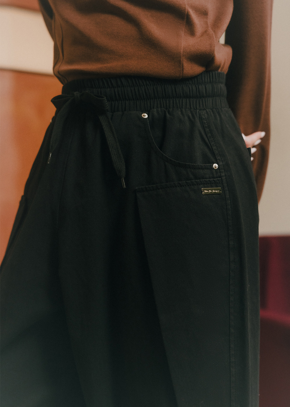 個性錐形打褶長褲