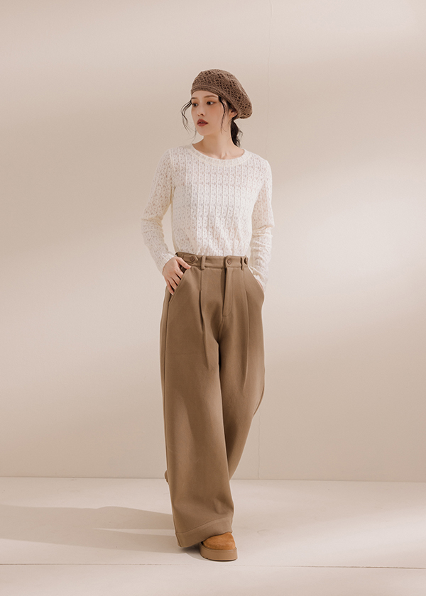 磨毛挺版通勤長褲