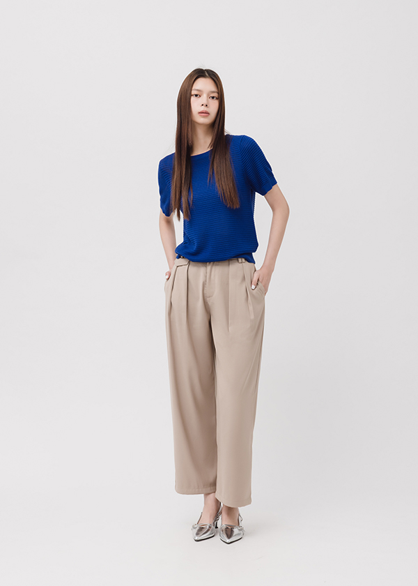 袋蓋打褶質感西裝錐形褲