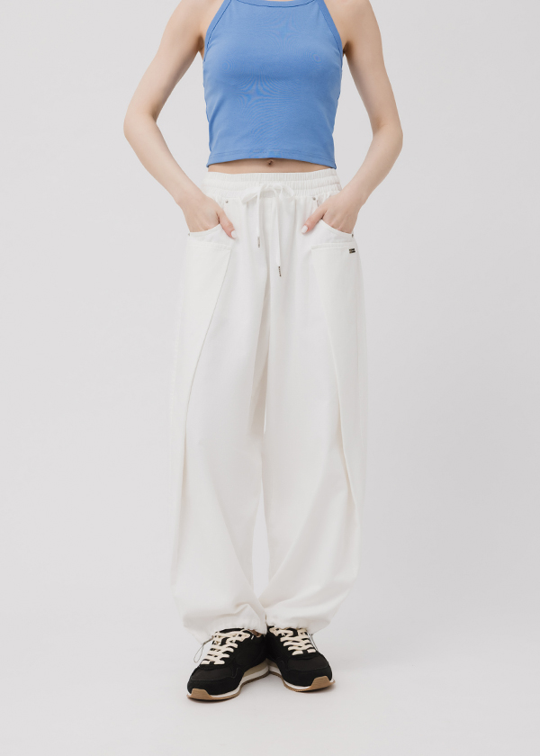 個性錐形打褶長褲