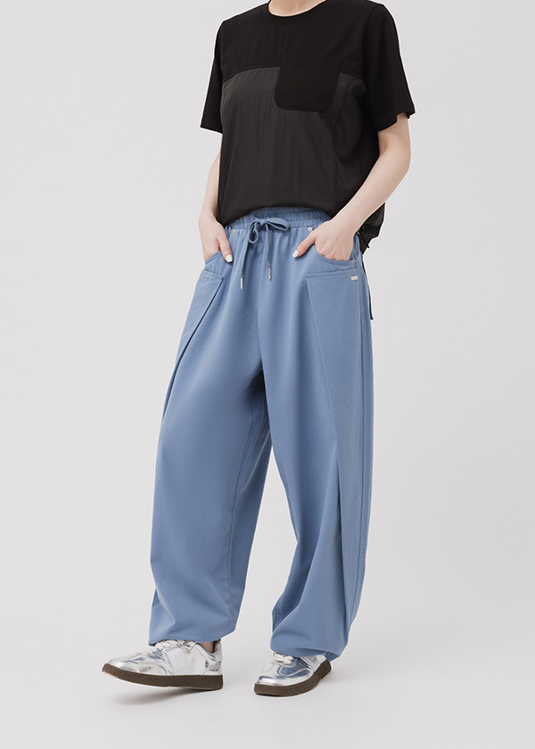 個性錐形打褶長褲