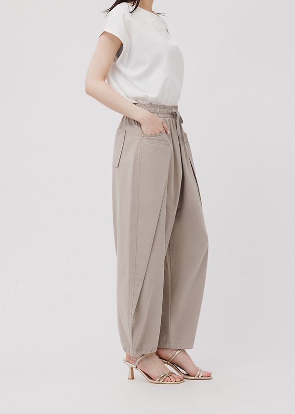 個性錐形打褶長褲