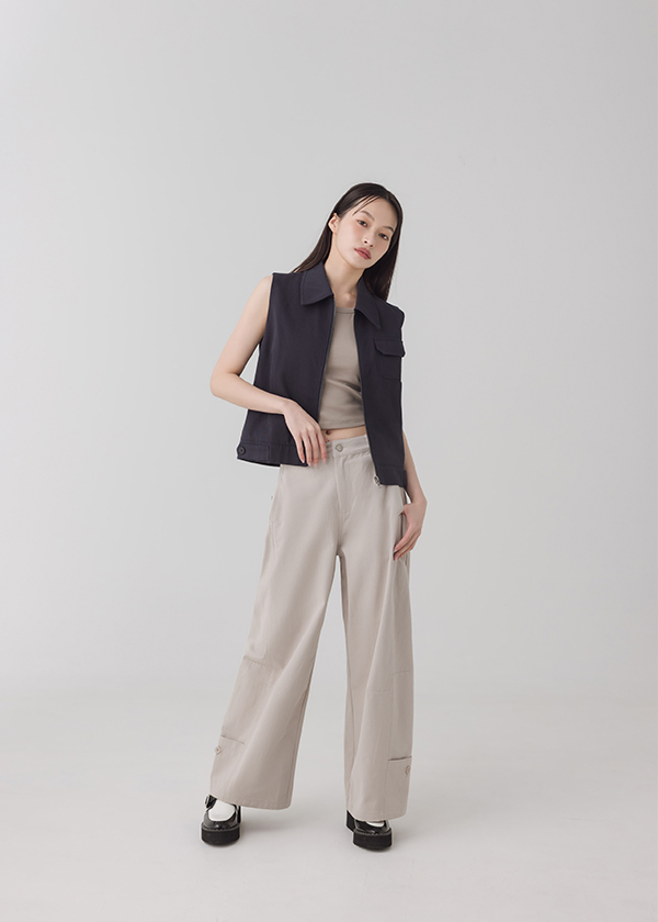 斜紋水洗棉彎刀褲