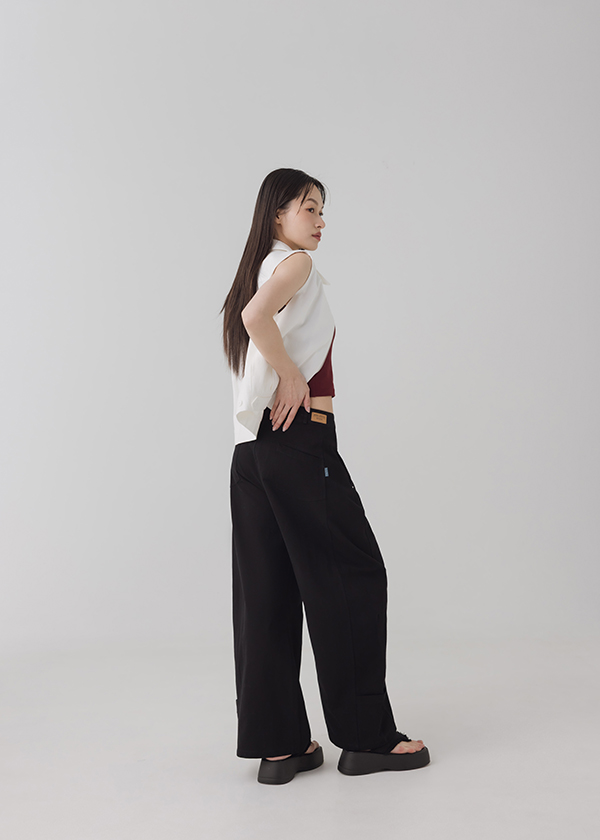 斜紋水洗棉彎刀褲