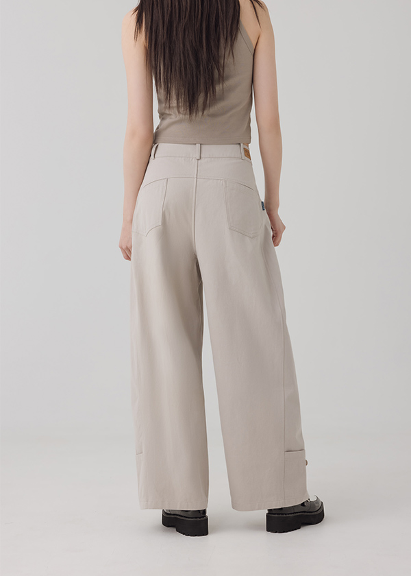 斜紋水洗棉彎刀褲