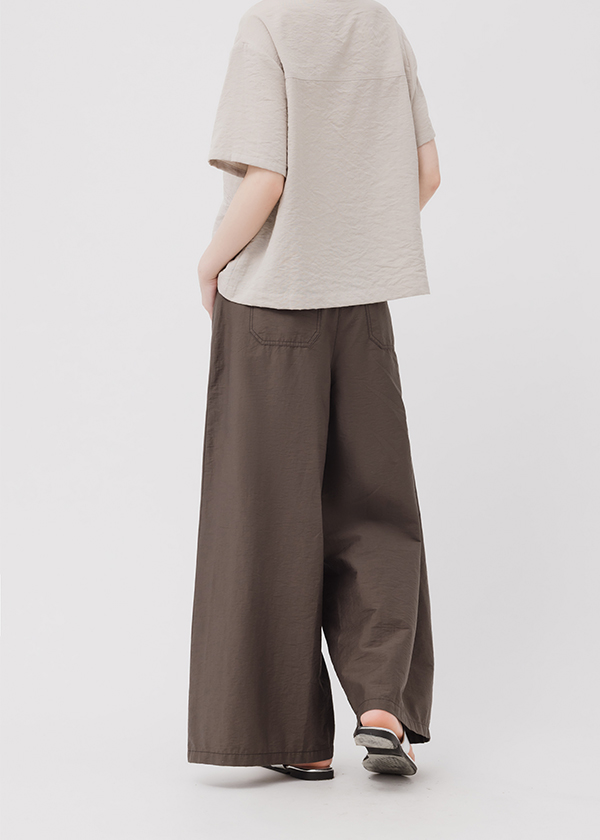 輕鬆撞色車線寬褲