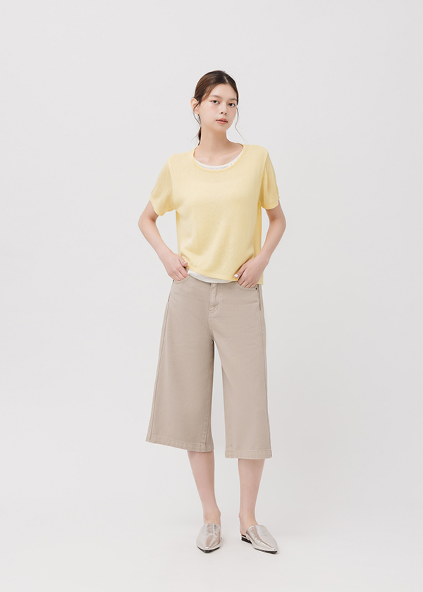 特種車撞色拼接五分褲