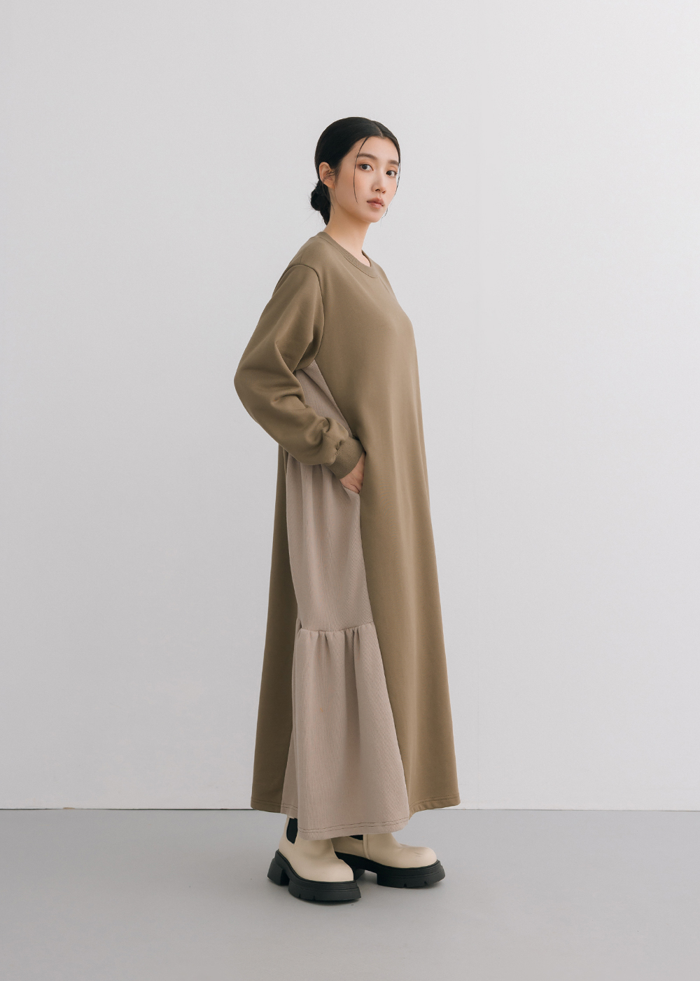 日常層次長洋裝