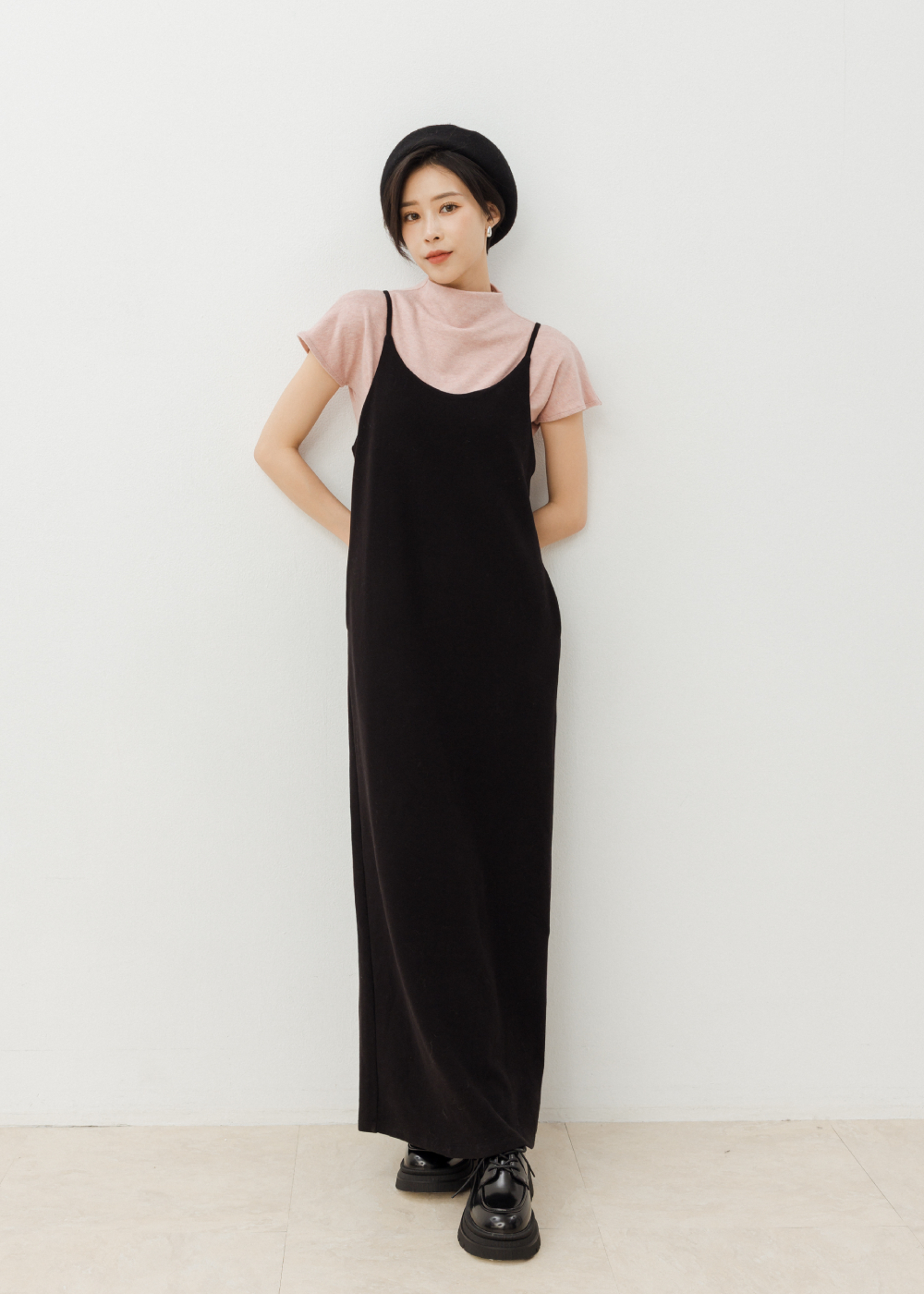 超親膚羊毛軟綿細肩長洋裝