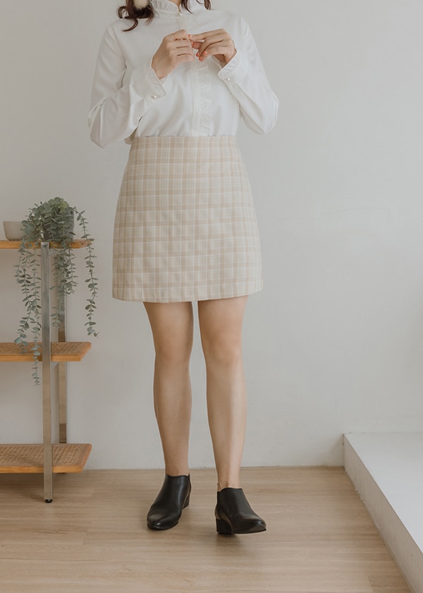 娉娉豆蔻芭比格紋短裙
