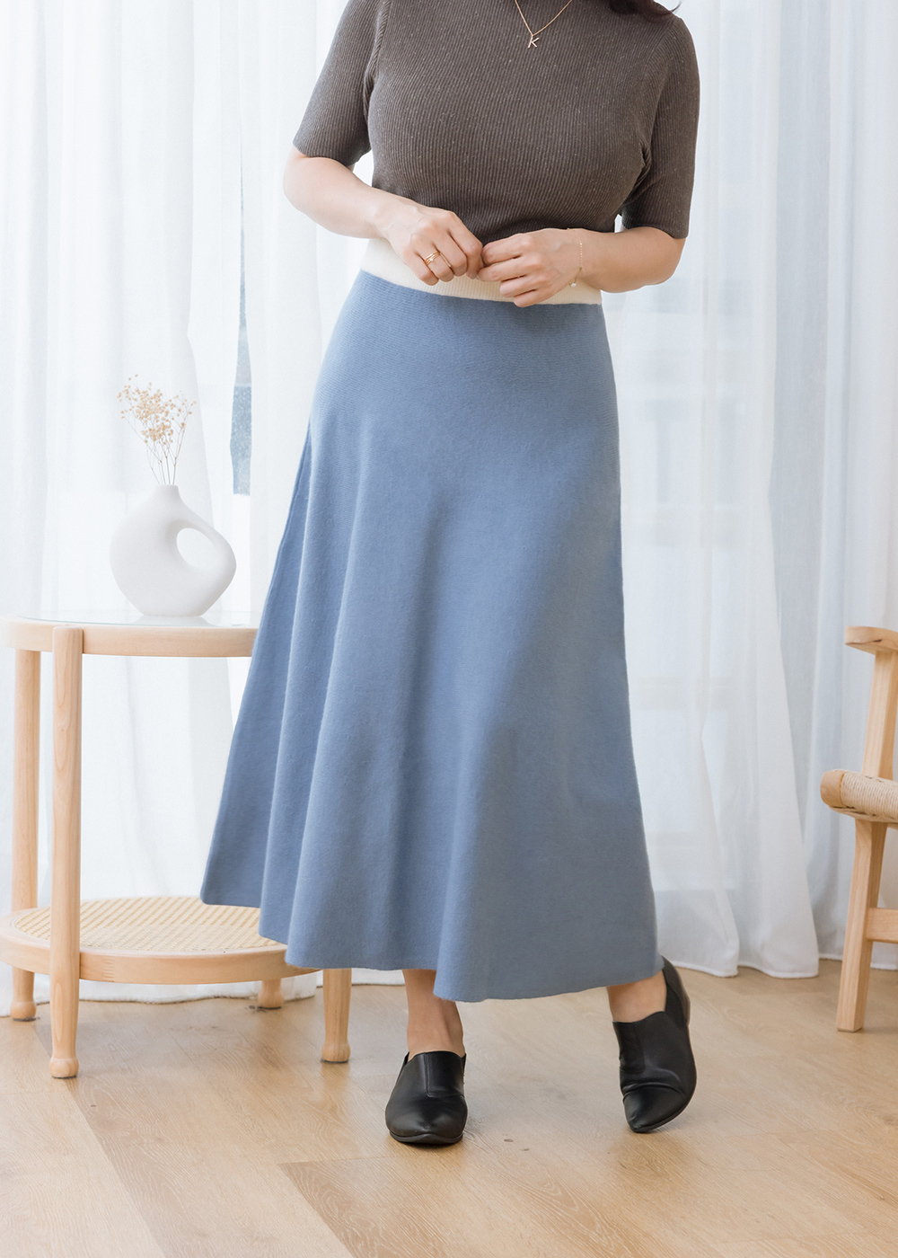 縷縷蕙蘭柔雲紞織長裙