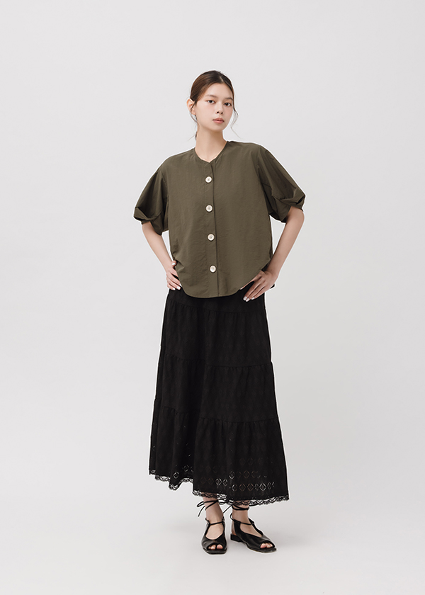 假日細緻蕾絲長裙