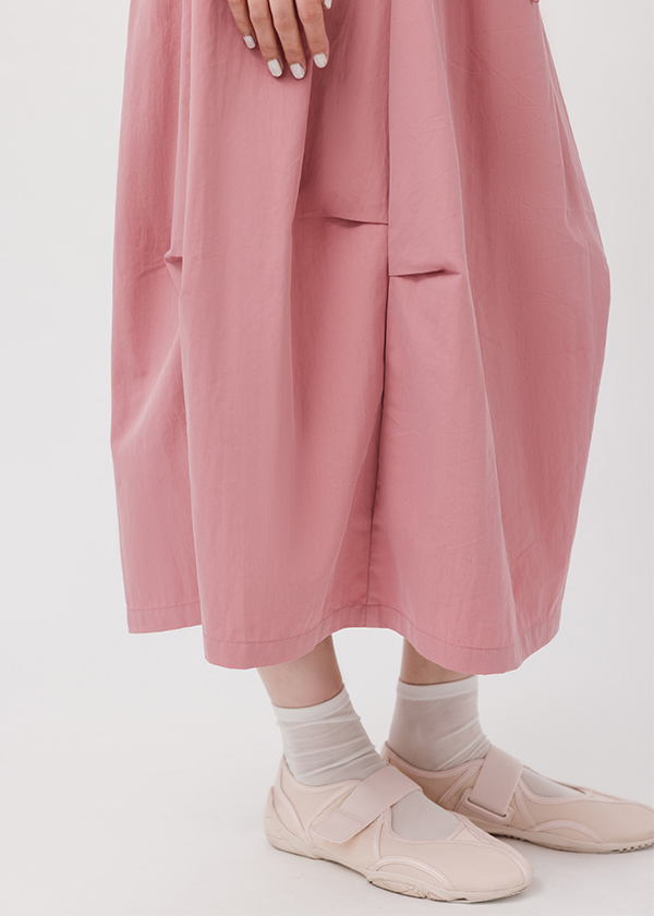 全腰鬆緊立體抓折氣球裙