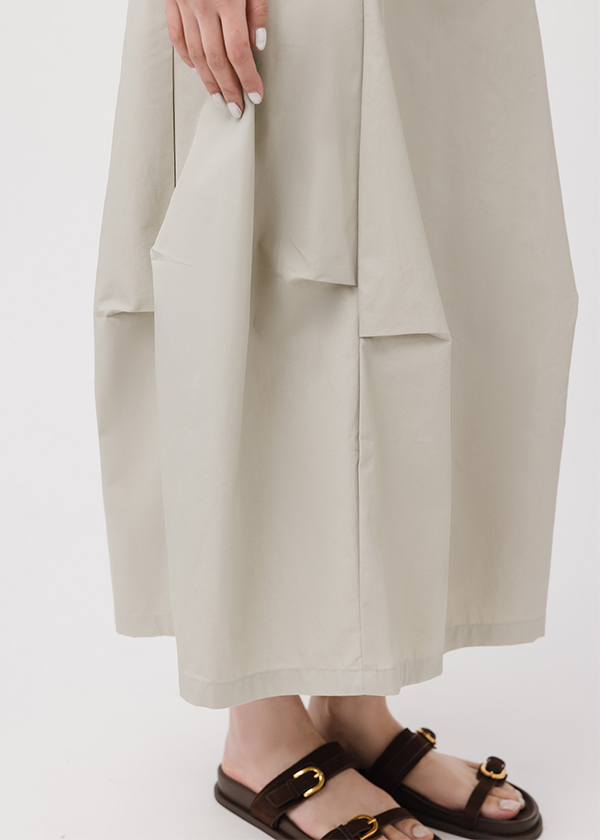 全腰鬆緊立體抓折氣球裙