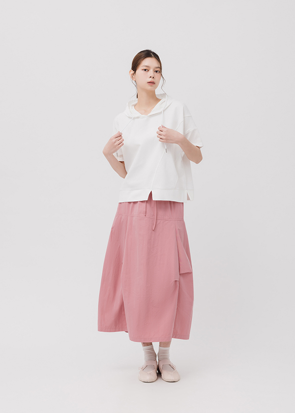 全腰鬆緊立體抓折氣球裙