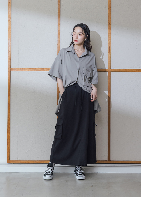 MIT涼感舒彈抗UV口袋工裝裙