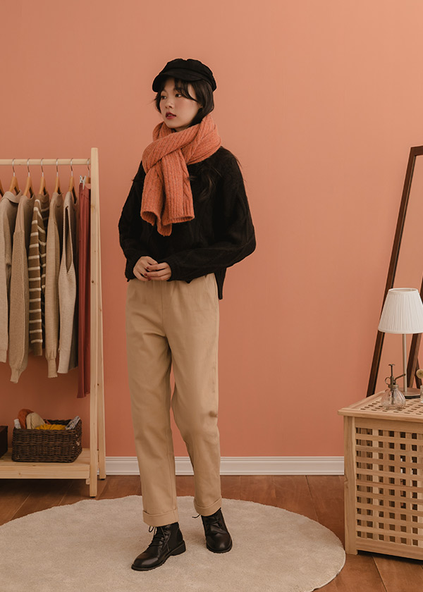 彩虹糖蓬坑條厚實圍巾