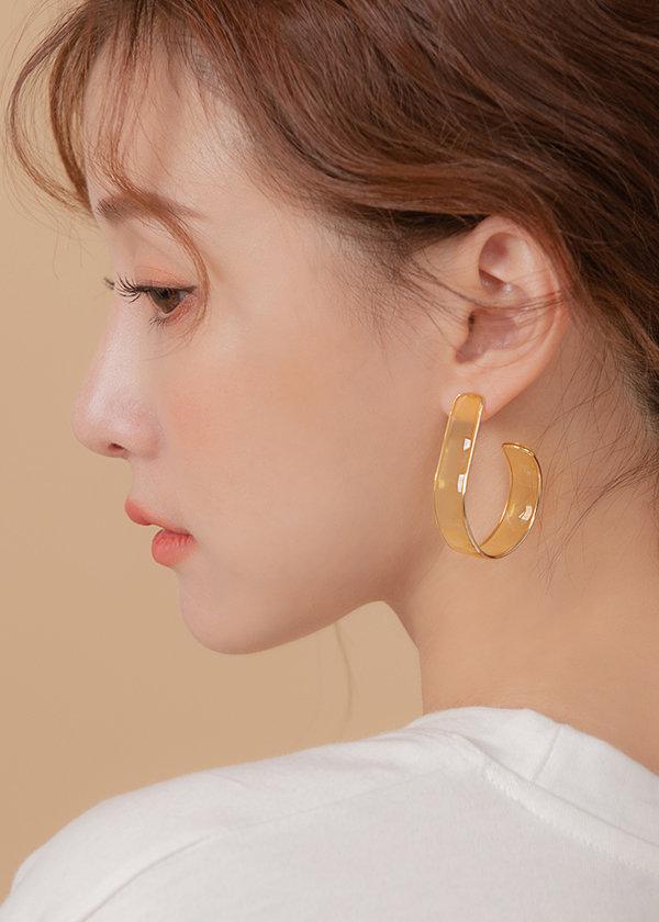 韓國微透感設計壓克力耳環
