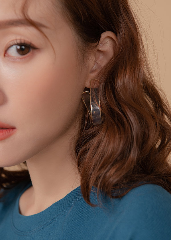 韓國微透感設計壓克力耳環